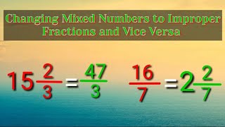 Changing Improper Fraction into Mixed Number and Vice Versa [upl. by Nydroj555]