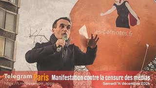 Manifestation contre la censure des médias et des réseaux sociaux devant l’ARCOM à Paris [upl. by Svetlana]