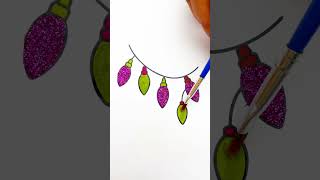 Relaxing Christmas lights coloring with glitter reels coloringpages glitter trending [upl. by Nomyaw]