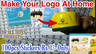 How to Stickers Making At Home  Homemade Transparent Stickers Printing  Logo Printing at Home [upl. by Isej804]