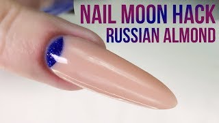 Create the Perfect Cuticle Moon in Acrylic using a Nail Tip  Nail Hack  Russian Almond [upl. by Nilats]