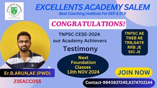 TNPSC CESE2024 Achiever ErBARUN Sir Testimony amp Best Guidance for Competitive Exams Aspirants [upl. by Gyasi]