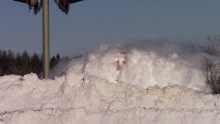 EPIC CATCH Dashing Thru the Snow  CN Train 406 West at Salisbury NB Feb 3 2015 [upl. by Shipman]