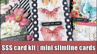 3 mini slimline cards  SSS April card kit Gieveaway [upl. by Navillus74]