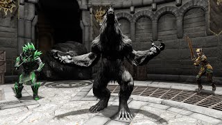 Skyrim NPC Battle  Thalmor Vs Werebears [upl. by Enovahs]