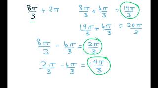 Find Three coterminal angles two positive one negative measured in Radians [upl. by Lanrev274]