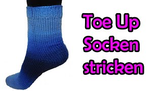 Toe Up Socken stricken  Romy Fischer Strickanleitung [upl. by Pillihp]