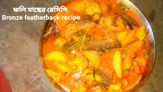 Bronze featherback recipeফলি মাছের রেসিপি। [upl. by Yllod]