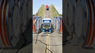 Cargo Vans amp Cargo Trucks vs Hydraulic Crush  BeamNGDrive shorts beamng [upl. by Einnahpets426]