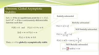 NCS  17a  Global Asymptotic Stability  Lyapunov Theorem [upl. by Einaoj]