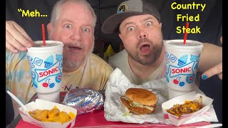 Sonics Country Fried Steak Sandwich Review amp Mukbang [upl. by Yebot616]