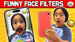 Ryans World Funny Face Filters Collections [upl. by Bigner]