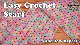 Crochet An Easy Scarf for beginners too🧣 One row repeat  Double V Stitch [upl. by Sutton217]