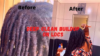 Getting rid of buildup in locs with only 3 products Deep cleaning dreadlocks Locs care [upl. by Yrred]