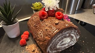 How to make a Yule Log Cake  Bûche de Noël  Log Cake Recipe for any Festival [upl. by Nohsed]