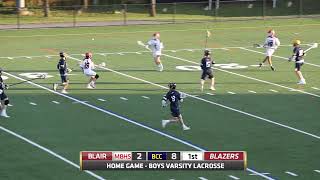 Blair vs BCC  High School Lacrosse G8 2021 [upl. by Sihunn]