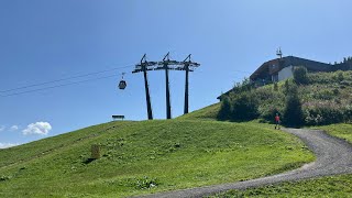 Karbachalmbahn Mühlbach am Hochkönig 6er Gondel Sommer Talfahrt [upl. by Proulx]