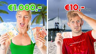 10 VS 1000 EURO IN GOEDKOOPSTE LAND EUROPA [upl. by Adnanref]