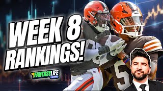 Week 8 Fantasy Football Rankings  14 Risers Fallers amp Streamers [upl. by Nelrsa]