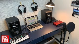 Minimalist Music Production Set Up  APARTMENT MUSIC STUDIO  Budget Home Music Studio Tour [upl. by Neiht205]