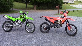 KLX 300 vs KTM 350 on a timed woods loop [upl. by Nirda258]