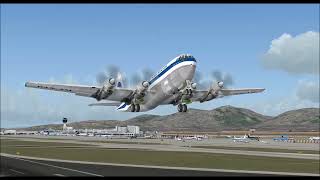 BOEING 377 STRATOCRUISER PAN AMERICAN AIRLINES TAKE OFF FROM ATHENS INTL AIRPORT FS9 HD [upl. by Bonine]