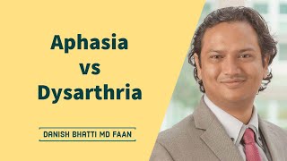 Aphasia vs Dysarthria [upl. by Lenora]