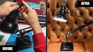 Herbert Terry Model 1227 Vintage 30s Anglepoise Desk Lamp Retro Lighting FULL RESTORATION Fix Demo [upl. by Erasme73]