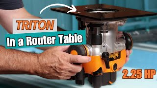 Triton Router in a Router Table Mount  Plus How to Drill Height Crank  Winder Access Hole [upl. by Llenad]