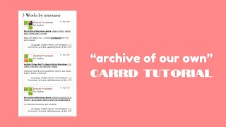 ao3 themed carrd tutorial  © ao3tagsbot [upl. by Aehtela]