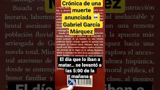 Crónica de una muerte anunciada 💀 García Márquez [upl. by Asirrak]