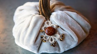 Tatting – Tatting Embellished Plush Pumpkin  Part 1 in Needle Tatting by RustiKate Full Tutorial [upl. by Marlane]