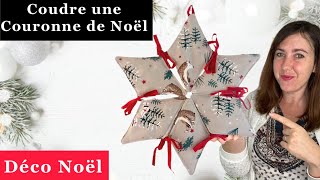 COUTURE FACILE POUR NOEL  Tuto couronne de Noel étoile ⭐️ [upl. by Nottarts]