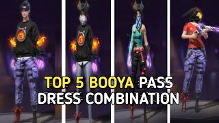 TOP 5 BEST DRESS COMBINATION WITH COMPLETE COMBUSTION BUNDLE  NEW BOOYA PASS SEASON 23 freefire [upl. by Buschi]