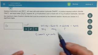 ALEKS  Limiting Reactants 1 of 2 [upl. by Egoreg]