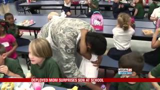 Deployed Mom Surprises Son at School [upl. by Ardeha]