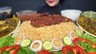 ASMR EATING MANDI RICEPERI PERI AL FAHAM MUTTON MANDI MAYOSALAD [upl. by Clawson]