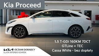 Kia Proceed 2024 15 TGDI 160KM 7DCT wersja GTLine  TEC w kolorze Cassa White  bez dopłaty [upl. by Marlo]