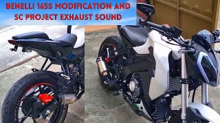 Benelli 165s Modification with SC Project Exhaust Sound 2021 [upl. by Lemraj188]