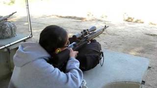 Linis First shot with the Springfield M1A Scout Rifle [upl. by Yerffoeg70]