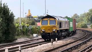 GBRf’s 66703 Doncaster PSB departs Southampton Western Docks with 4M46 only half loaded [upl. by Amyaj]