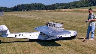 DORNIER DOX FLYING BOAT GIGANTIC RC MODEL AIRCRAFT PRESENTATION  RC Airliner Meeting Airshow 2015 [upl. by Anahtor780]