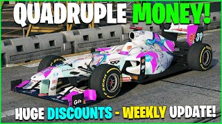 QUADRUPLE amp TRIPLE MONEY SO MANY DISCOUNTS amp LIMITED TIME CONTENT  GTA ONLINE WEEKLY UPDATE [upl. by Eilliw127]