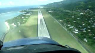 Cook Islans landing at Rarotonga airport [upl. by Ahtenek]