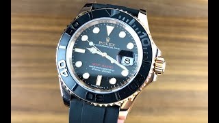 Rolex YachtMaster Oysterflex 116655 Rolex Watch Review [upl. by Aneerhs221]