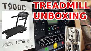 TREADMILL UNBOXING  DOMYOS T900C FROM DECATHLON  WHAT IS IN THE BOX  LAUFBAND  HOW TO OPEN [upl. by Aeila]