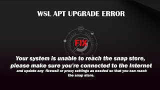 Your system is unable to reach the snap store please make sure youre connected to the Internet [upl. by Letsyrhc]