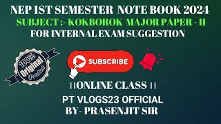 NEP UG BA KOKBOROK MAJOR PAPERII NOTE BOOK 2024।। EP02।।MARK12।। [upl. by Carver]