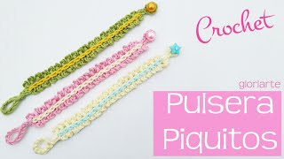 PULSERA de GANCHILLO PIQUITOS SÚPER FÁCIL CROCHET BRACELET EASY [upl. by Shaia928]