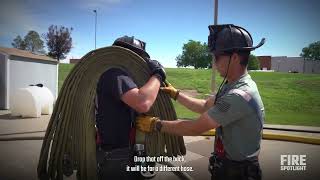 Fire Hose Preparation for Ladders Firefighter Training [upl. by Aimaj]